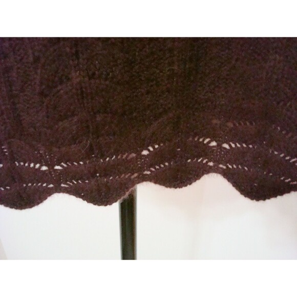 NWT New Womens XL 1X Ryllace Plus 100% Cashmere Sweater Dark Red Scalloped Soft - Picture 3 of 5